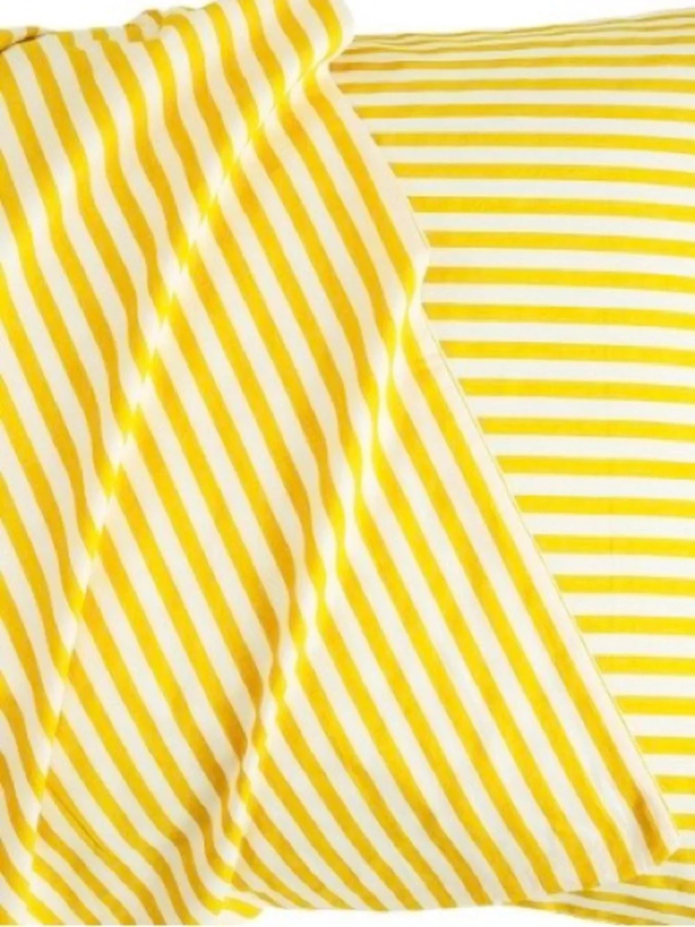 Striped Pillowcases 100% Natural Cotton (2-Pack) YELLOW & WHITE